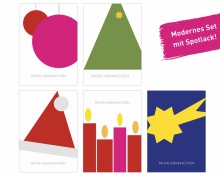 Set aus 5 modernen Weihnachtskarten